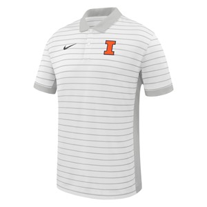 Illinois Nike Block I Striped Dri-Fit Polo - main view