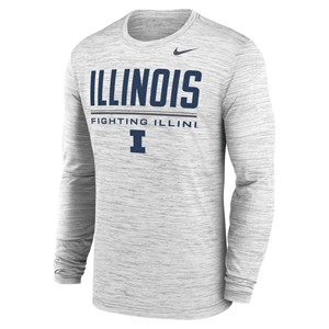 ILLINOIS NIKE FIGHTING ILLINI DRI-FIT L/S T-SHIRT -  white