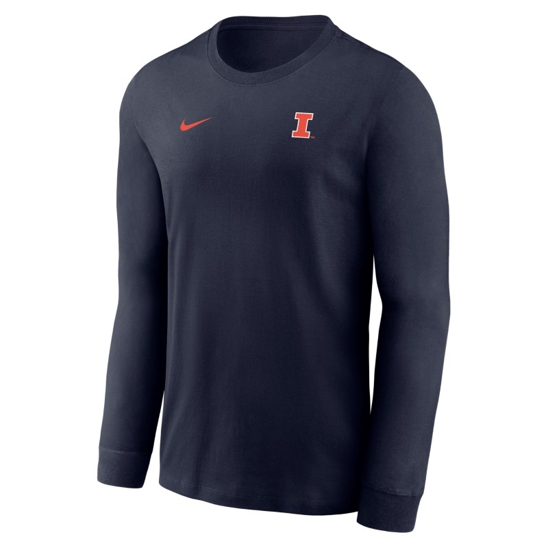 Illinois Nike Block I Dri-Fit L/S T-Shirt - main view
