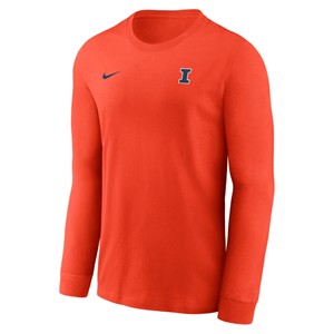 ILLINOIS NIKE BLOCK I DRI-FIT L/S T-SHIRT -  orange
