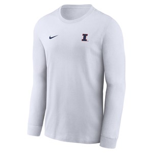 ILLINOIS NIKE BLOCK I DRI-FIT L/S T-SHIRT -  white