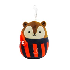 Illinois Block I Squishy Squirrel Plush Keychain - main view