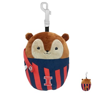 Illinois Block I Squishy Squirrel Plush Keychain - main view