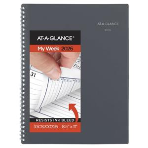 Image of AT-A-GLANCE DayMinder 2026 Weekly Monthly Appointment Book Planner Gray Large