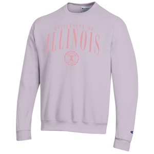 ILLINOIS FAUX SEAL PINK/PURPLE CREWNECK SWEATSHIRT -  purple
