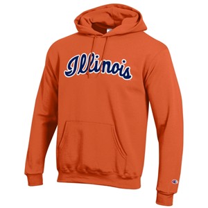 ILLINOIS SCRIPT WORDMARK TWILL HOODIE -  orange