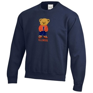 Illinois Teddy Bear Twill Crewneck Sweatshirt - main view