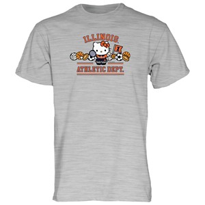 ILLINOIS HELLO KITTY ALL SPORTS T-SHIRT -  heather