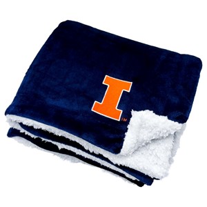Illinois Block I Sherpa Blanket - main view