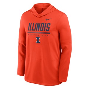 ILLINOIS NIKE DRI-FIT LIGHTWEIGHT HOODIE -  orange