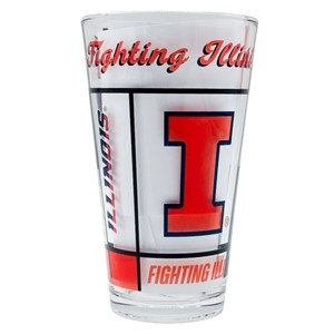 Illinois Quilted Stained Pint Glass - main view