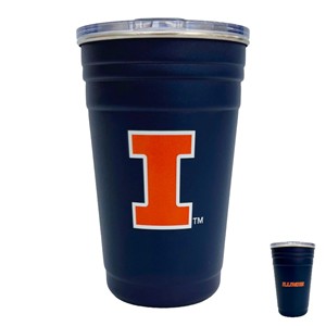 Illinois Block I Stainless Solo Cup - main view