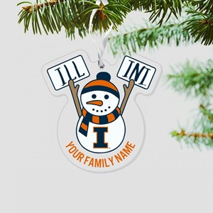 (DROPSHIP) Illinois Snow Man Custom Acrylic Ornaments - main view