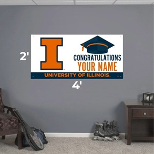 (DROPSHIP) Illinois Congratulations Graduate Custom Banner - main view