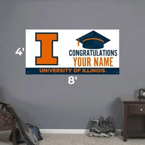 (DROPSHIP) Illinois Congratulations Graduate Custom Banner - main view