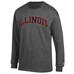 ILLINOIS ARCH L/S T-SHIRT -  granite