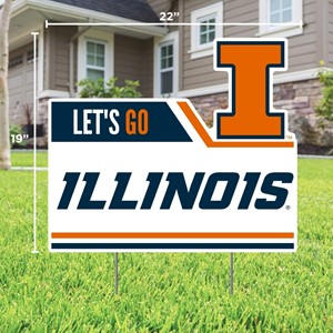(DROPSHIP) Illinois Block I Lets Go Lawn Sign - main view