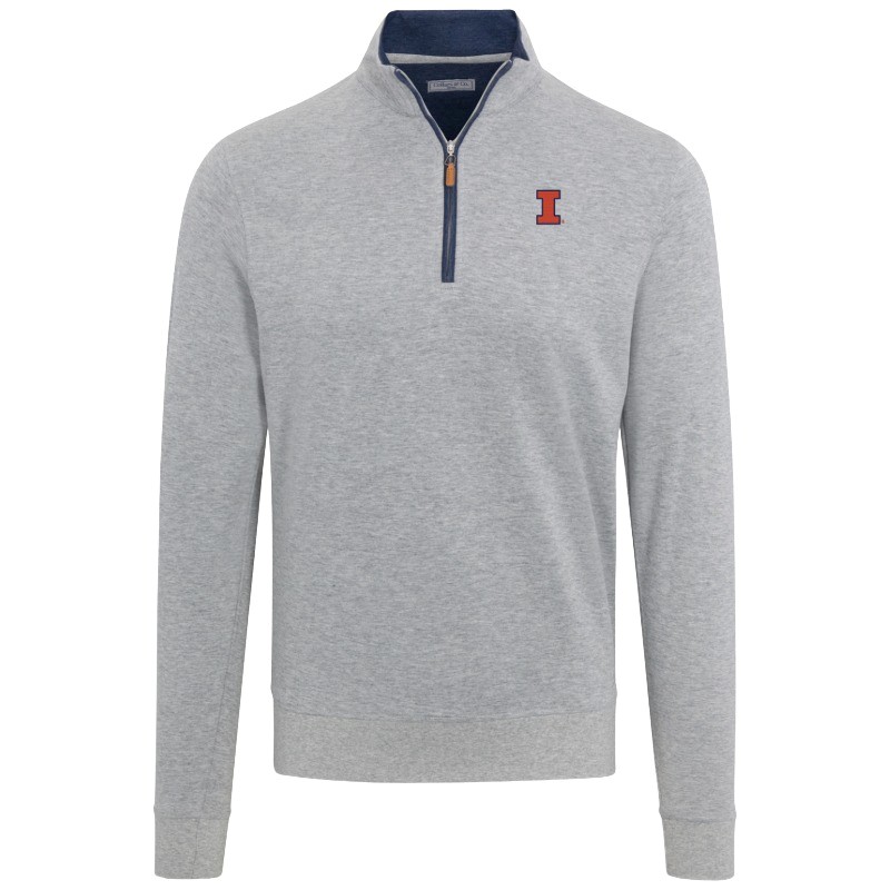 Illinois Block I Heather Cloud 1/4 Zip (SKU 160573884000046) Illinois Block I Heather Cloud 1/4 Zip - main view