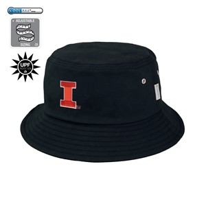 ILLINOIS BLOCK I BUCKET HAT -  navy