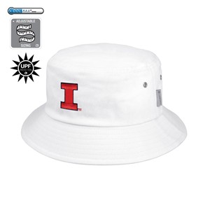 ILLINOIS BLOCK I BUCKET HAT -  white