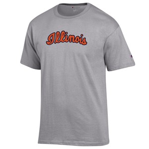 ILLINOIS SCRIPT WORDMARK T-SHIRT -  grey