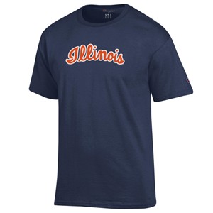 ILLINOIS SCRIPT WORDMARK T-SHIRT -  navy