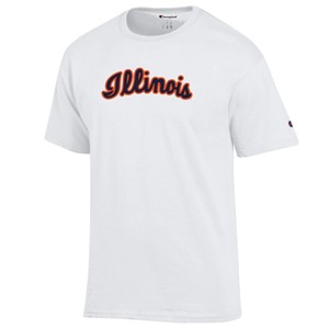 ILLINOIS SCRIPT WORDMARK T-SHIRT -  white