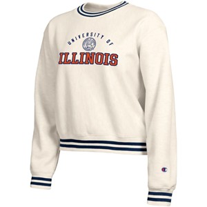 Illinois Seal Women's Reverse Weave Crop Crew - main view