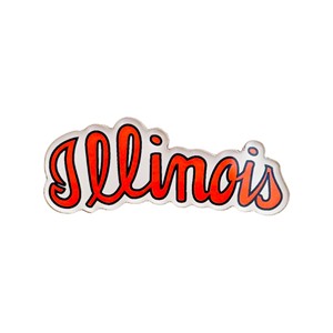 Illinois Script Wordmark Laser Cut Magnet - main view