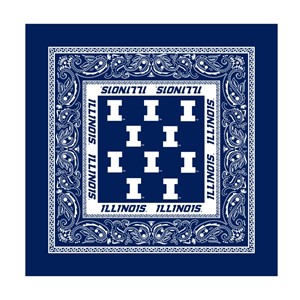 ILLINOIS BLOCK I BANDANA -  navy