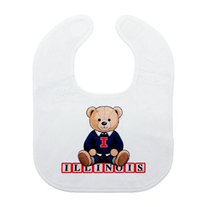Illinois Teddy Bear Baby Bib - main view
