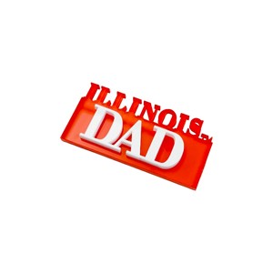 Illinois Dad Acrylic Magnet - main view