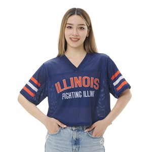 Illinois Block I Fighting Illini Cropped Mesh T-Shirt - main view