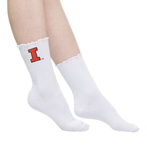 Illinois Block I Lettuce Hem Socks - main view
