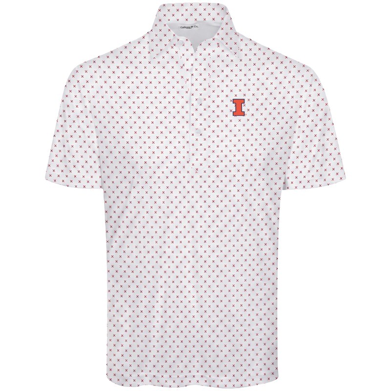 Illinois Block I Semi Spread Collar Polo (SKU 1607239813000222) Illinois Block I Semi Spread Collar Polo - main view