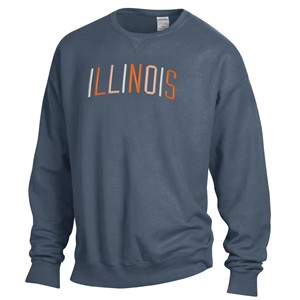 Illinois Arch 3D Embroidered Comfort Wash Crewneck Sweatshirt - main view