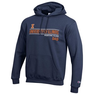 Illinois Fighting Illini Dad Embroidered Hoodie - main view