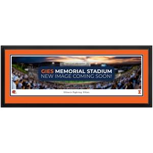 (DROPSHIP) Illinois Fighting Illini Football Panoramic Poster - Deluxe Frame - main view