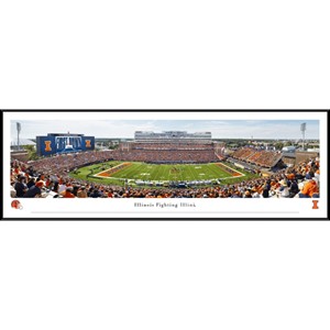 (DROPSHIP) Illinois Fighting Illini Football Panoramic Poster - Standard Frame - main view